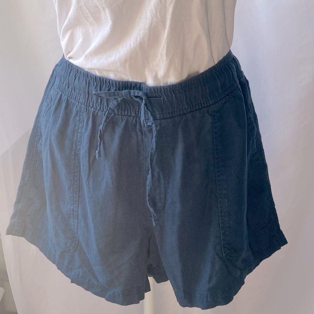 Gap Easy Pull On Ibiza Wash Blue Women's Drawstring Shorts Size L